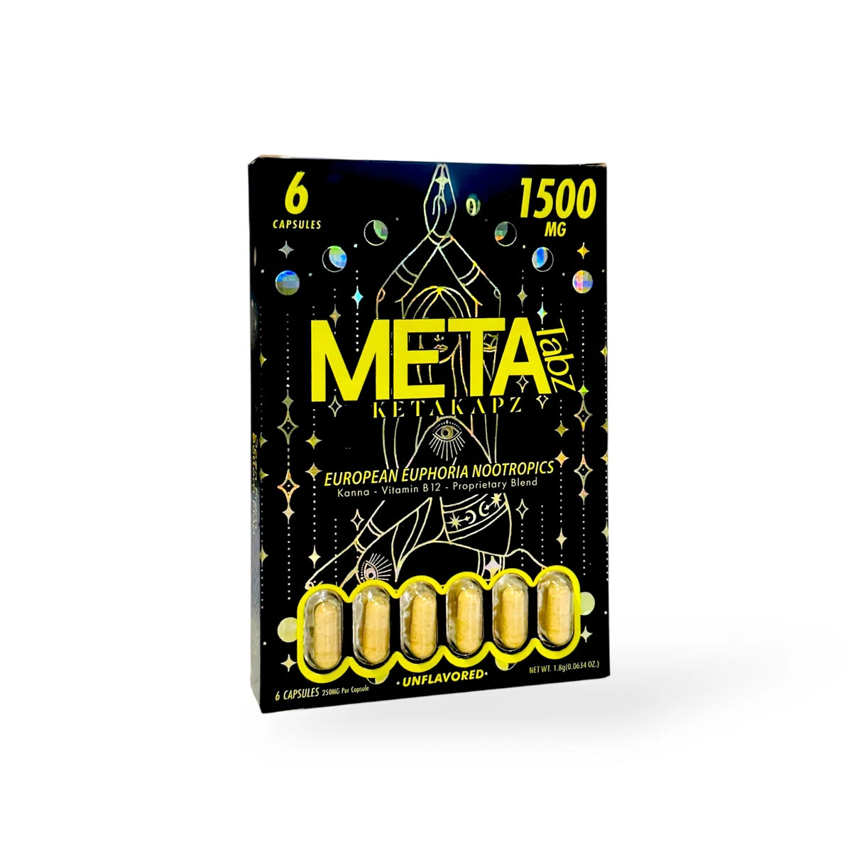 meta tabz ketakapz european euphoria nootropic unflavored 1500mg capsules 6ct 37373 meta tabz ketakapz european euphoria nootropic unflavored 1500mg capsules 6ct 37373