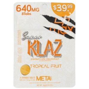 meta tabz super klaz 8pk 640mg tablet tropical fruit