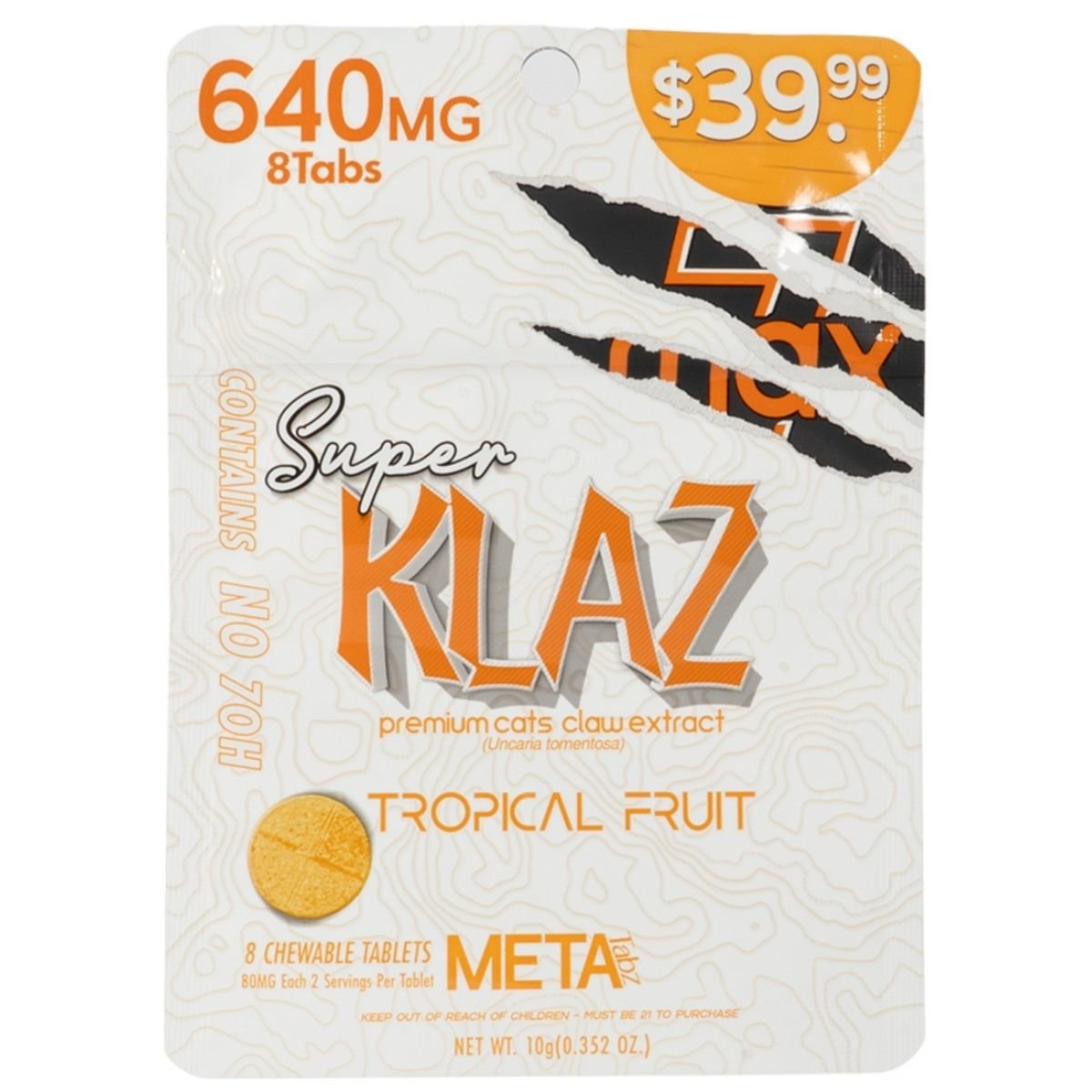 meta tabz super klaz 8pk 640mg tablet tropical fruit meta tabz super klaz 8pk 640mg tablet tropical fruit